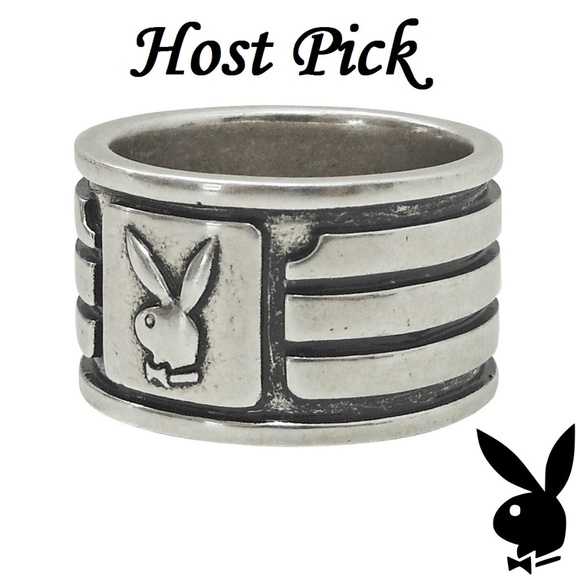 Mens Playboy Ring Wide Band Silver Plated 9 10 11 - Picture 2 of 6